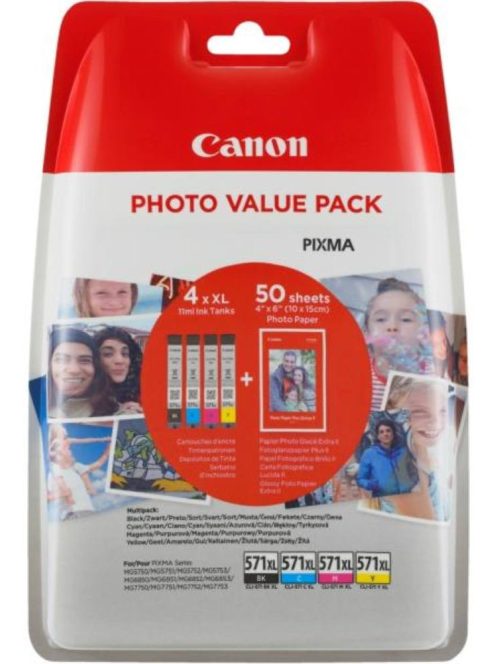 Canon CL571XL Bk / C / M / Y + 10x15 PP201 Multipack / Original /
