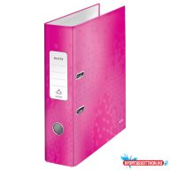 Leitz WOW karton 180° iratrendező, 80mm, rózsaszín