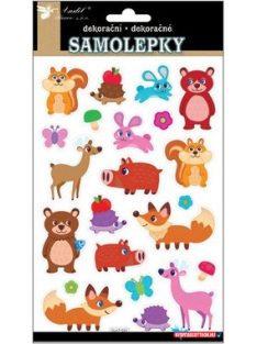 Erdei állatok matrica, 21x14 cm