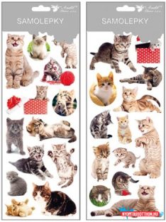 Nagy cicás matrica, 30x12 cm (különböző)