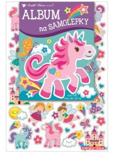   Unikornisos matricás album lányoknak + 40 holografikus matrica 16x29cm