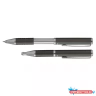   Golyóstoll metál szürke test, Zebra SLF1, írásszín kék