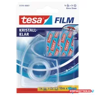   Ragasztószalag 15mmx10m irodai 2 db víztiszta szalag+adagoló 57319 Crystal Clear Tesa