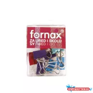   Binderkapocs 19mm, BC-30, 10 db mûanyag dobozban, Fornax színes