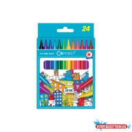   Rostirón, filctoll készlet, Connect háromszög alakú, megfogóval, 24 klf. szín