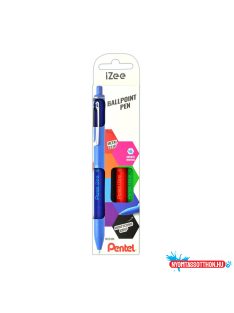   Golyóstoll nyomógombos 0,35mm, Pentel iZee 4 db-os kék,piros,fekete,zöld