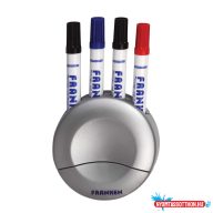   Mágneses táblatörlõ és táblamarker tartó kerek 4 db marker tárolására alkalmas Franken