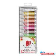 Tempera színes 12x12ml, Süni Ico 12 különféle  szín