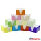 Kockatömb 9x9x6cm, színes karton doboz tartóban Bluering(R) fehér