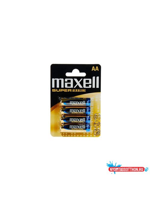 Elem AA ceruza LR6 1,5V super tartós alkaline 4 db/csomag, Maxell