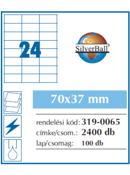 Etikett 70x37mm 24 címke/lap 100 ív/doboz