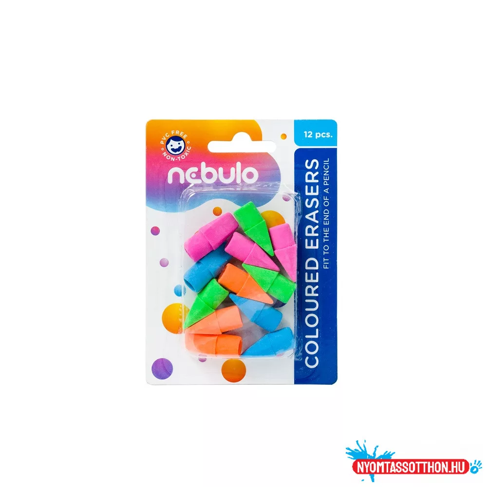 Radír, ceruzavég 12 db-os, Nebulo - printathome.eu