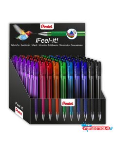   Golyóstoll kupakos 0,35mm, háromszög fogózóna Pentel Feel it BX487-5E 60 db-os display