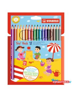   Színes ceruza készlet, háromszögletû vastag, Stabilo TRIO 203/18 18 különféle szín