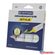   Szövegkiemelõ 1-4,6mm, vágott hegyû, Centropen 6252 pasztell, 4 különféle  szín