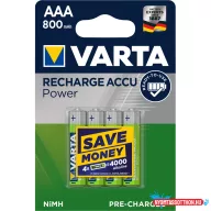   Elem tölthetõ akku AAA mikro 800 mAH Power 4 db/csomag, Varta