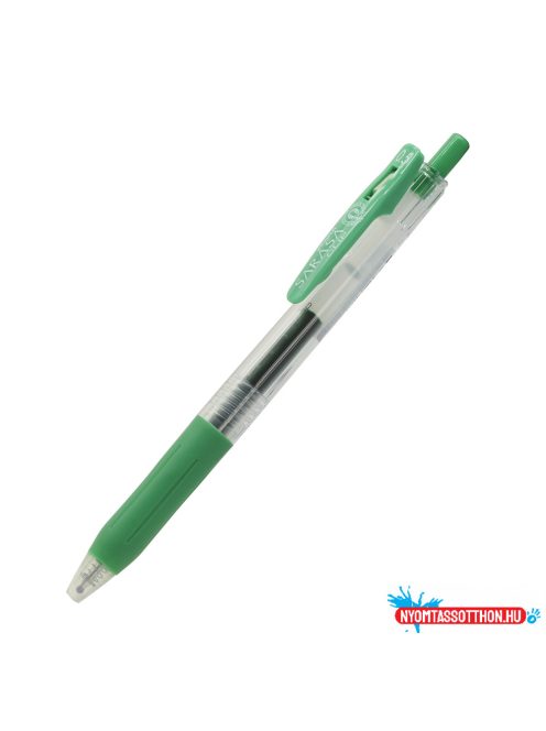Zselés toll 0,5mm, zöld test, Zebra Sarasa Clip, írásszín zöld