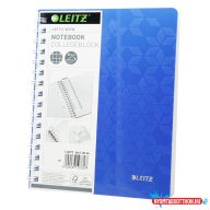 Spirálfüzet A5, 80lap kockás Leitz Wow kék