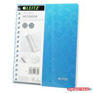 Spirálfüzet A5, 80lap kockás Leitz Wow jégkék