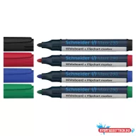   Tábla- és flipchart marker készlet 2-3mm, kerek végû Schneider Maxx 290, 4 különféle szín