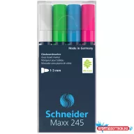   Üvegtábla marker 1-3mm, Schneider Maxx 245, 4 különféle szín