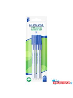   Golyóstoll 0,7mm, kupakos antibakteriális 4-es klt Ico Signetta, írásszín kék