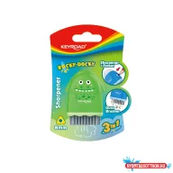   Hegyezõ 1 lyukú radírral és porkefével Keyroad Rocky Docky vegyes színek