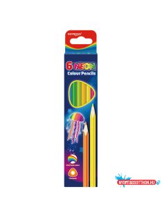   Színes ceruza készlet háromszögletû Keyroad Neon 6 különféle neon szín