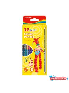   Színes ceruza készlet kétvégû, háromszögletû Keyroad Duo 12 különféle szín