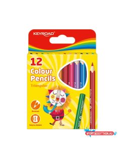   Színes ceruza készlet rövid, háromszögletû Keyroad 12 különféle szín