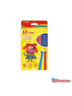   Színes ceruza készlet vastag, háromszögletû Keyroad Jumbo 12 különféle szín
