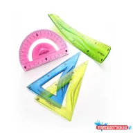   Vonalzó készlet 20 cm, flexibilis 3 db/bliszter Keyroad vegyes színek