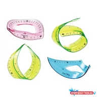   Vonalzó készlet 30 cm, flexibilis 4 db/bliszter Keyroad vegyes színek