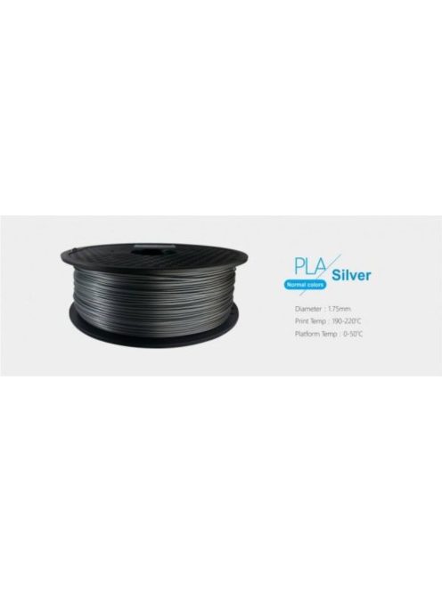 3D FILAMENT 1.75mm PLA Silver / 1kg roll /