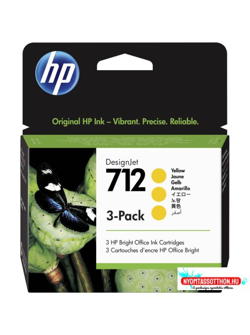 HP 3ED79A Patron 3Pack Yellow 29ml No.712 (Eredeti)