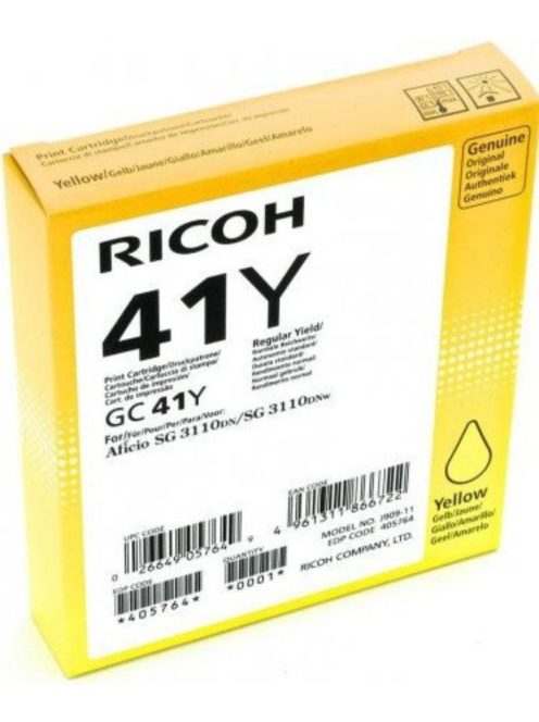 Ricoh SG3110 Gel Yellow 405764 / GC41YHY