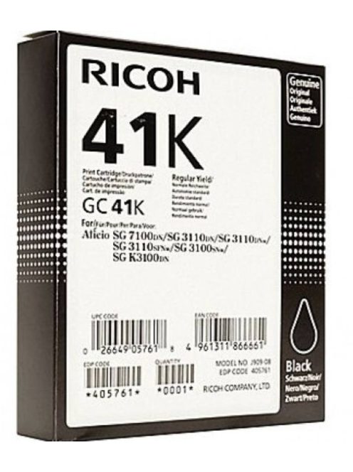 Ricoh SG2100 Gel Black GC-41KL (Original)