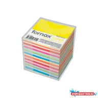   Kockatömb transzparens tartóban színes pasztell és intenzív 9x9x9cm, Fornax