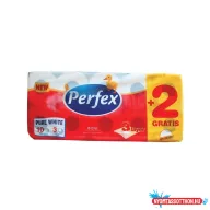   Toalettpapír 3 rétegű 120 lap/tekercs 8+2 tekercs/csomag Boni Perfex