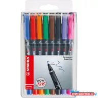   Alkoholos marker készlet 0,4mm, STABILO OHPen S, 8 különféle  szín