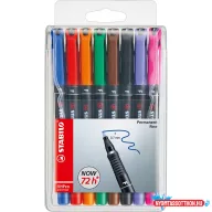   Alkoholos marker készlet 0,7mm, STABILO OHPen F, 8 különféle  szín