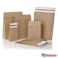   Csomagküldõ webshop tasak 350x450x80mm, erõs kraft papírból, E-green barna (db)