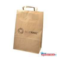 Szalagfüles papírtáska 32x17x33cm Bluering(R) barna