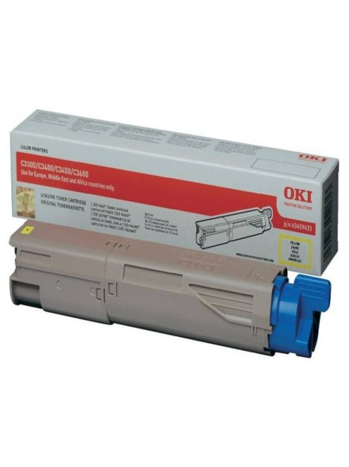 Oki C3300,3x50,3600 Toner Yellow 1.500 oldal (Eredeti)