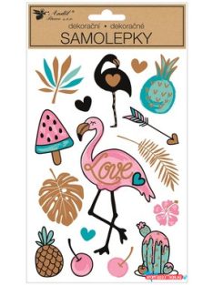 Flamingo matrica, 14x25 cm
