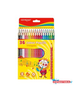   Színes ceruza készlet 18 cm háromszögletû Keyroad 36 különféle szín