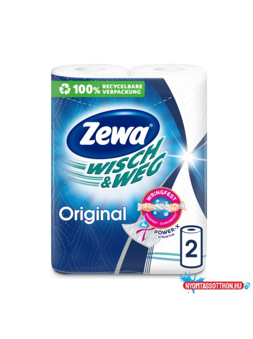 Háztartási papírtörlõ 2 rétegû 4 tekercs/csomag Wish&Weg Original Zewa fehér
