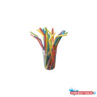 Szívószál papír hajlítható 200 db/csomag színes