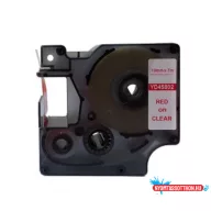 Utángyártott DYMO D1 45802 19mm x 7m átlátszó-piros