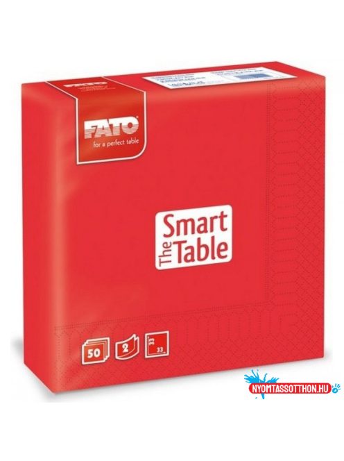 Szalvéta 2 rétegû 33 x 33 cm 50 lap/cs Fato Smart Table piros_82621700